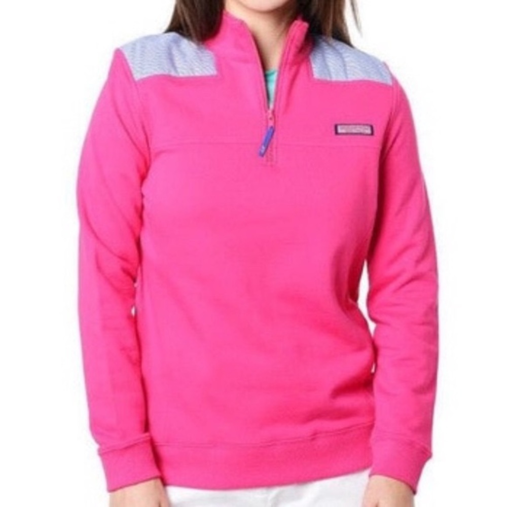 Vineyard Vines Pink and Blue 1/4 Zip